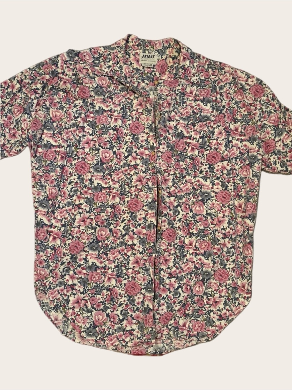 VINTAGE 100% Cotton 1993 Atlast Floral Button Down Shirt